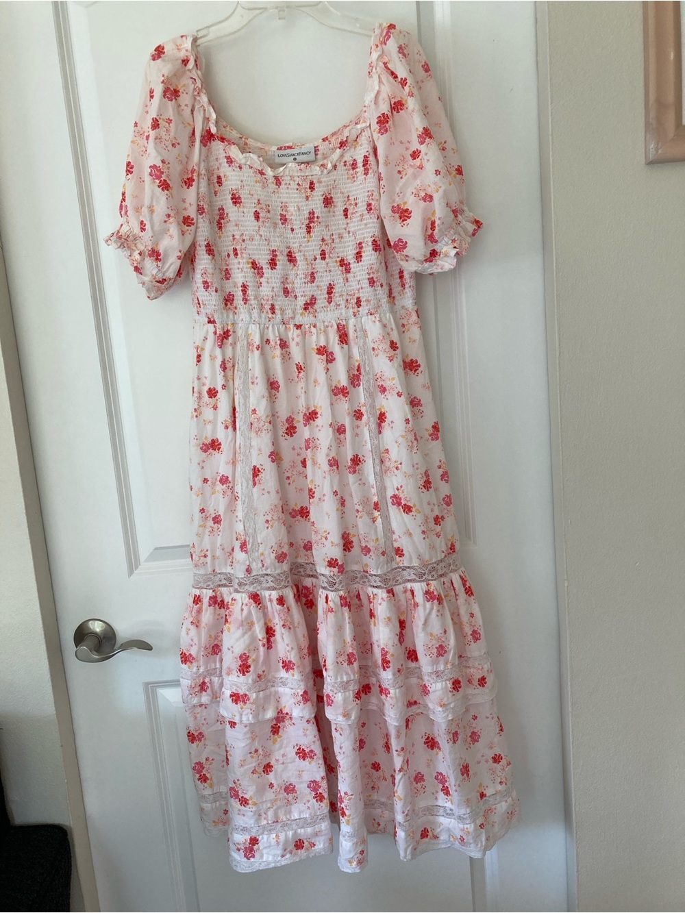 Target x LoveShackFancy floral cotton puff sleeve smocked midi dress